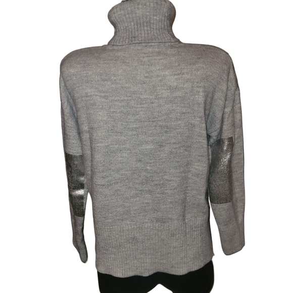 Jones New York Grey Heathered Knit Turtleneck Sweater M - Picture 5 of 6